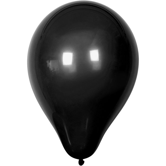 Ilmapallot, halk. 23 cm, pyöreät, musta, 10 kpl/ 1 pkt