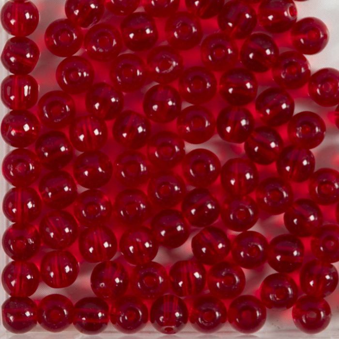 Lasihelmet, halk. 4 mm, aukon koko 1 mm, punainen, 90 kpl, 20 g/ 1 pkt