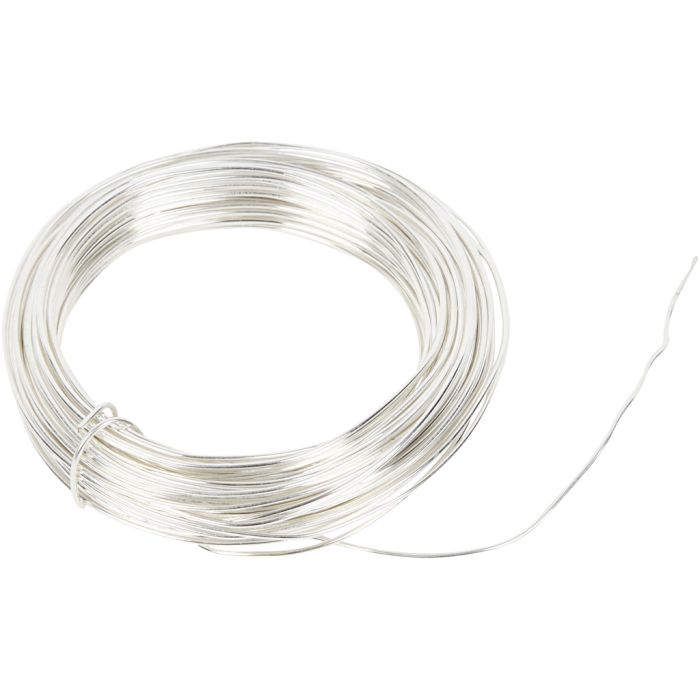 Metallilanka, paksuus 1 mm, hopeanväriset, 4 m/ 1 rll