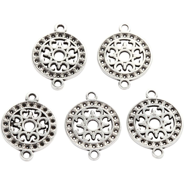 Riipus, halk. 14 mm, aukon koko 1,2 mm, hopeanväriset, 5 kpl/ 1 pkt