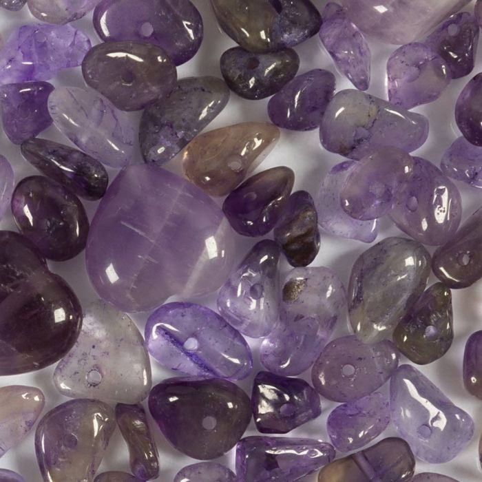 Kristallihelmet, Ametisti, halk. 7-12 mm, aukon koko 1 mm, violetti, 63 kpl/ 1 pkt