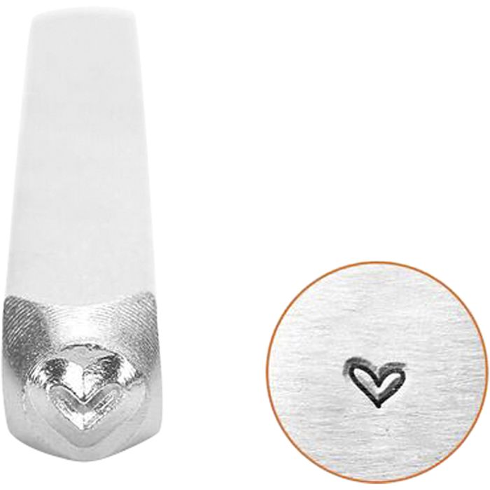 Pakotusleimasin (punsseli), sydän, Pit. 65 mm, koko 3 mm, 1 kpl