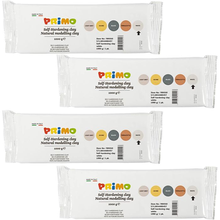Itsekovettuva Savi, valkoinen, 4x1000 g/ 1 pkt