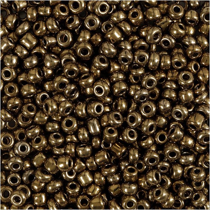Rocaille-siemenhelmet, halk. 3 mm, koko 8/0, aukon koko 0,6-1,0 mm, pronssi, 25 g/ 1 pkt