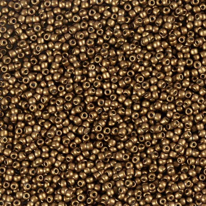 Rocaille-siemenhelmet, nro 15/0, halk. 1.7 mm, aukon koko 0,5-0,8 mm, pronssi, 25 g/ 1 pkt
