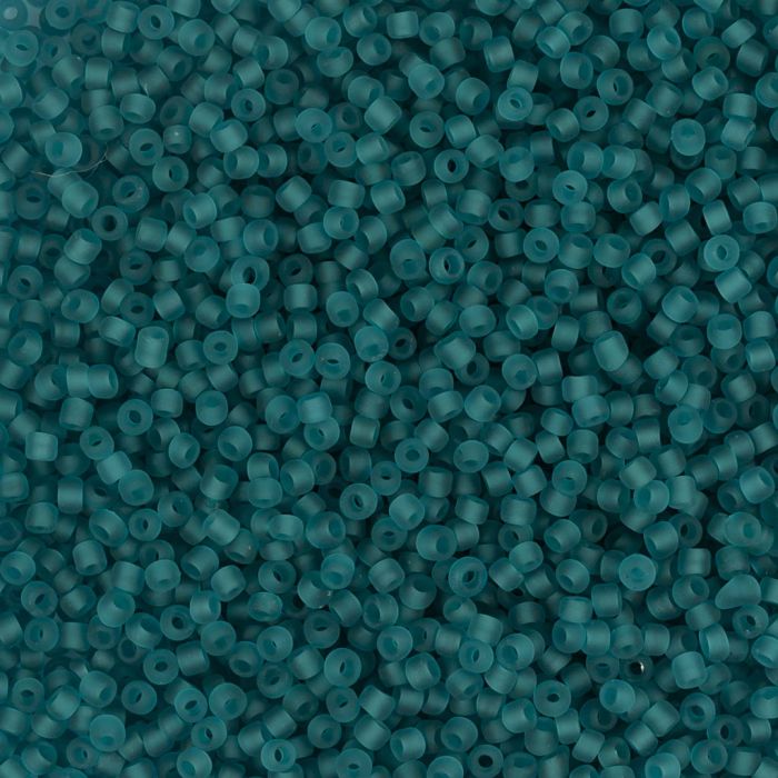 Rocaille-siemenhelmet, nro 15/0, halk. 1.7 mm, aukon koko 0,5-0,8 mm, matt frozen, turkoosi, 25 g/ 1 pkt