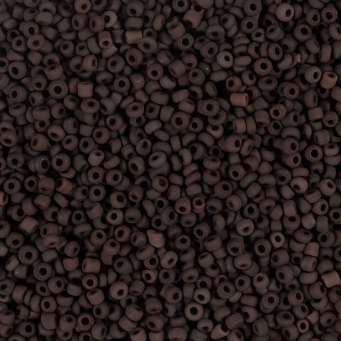 Rocaille-siemenhelmet, nro 15/0, halk. 1.7 mm, aukon koko 0,5-0,8 mm, matt frozen, punainen, 25 g/ 1 pkt