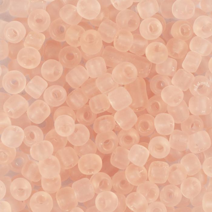 Rocaille-siemenhelmet, nro 6/0, halk. 4 mm, aukon koko 0,9-1,2 mm, peach ceter, 25 g/ 1 pkt