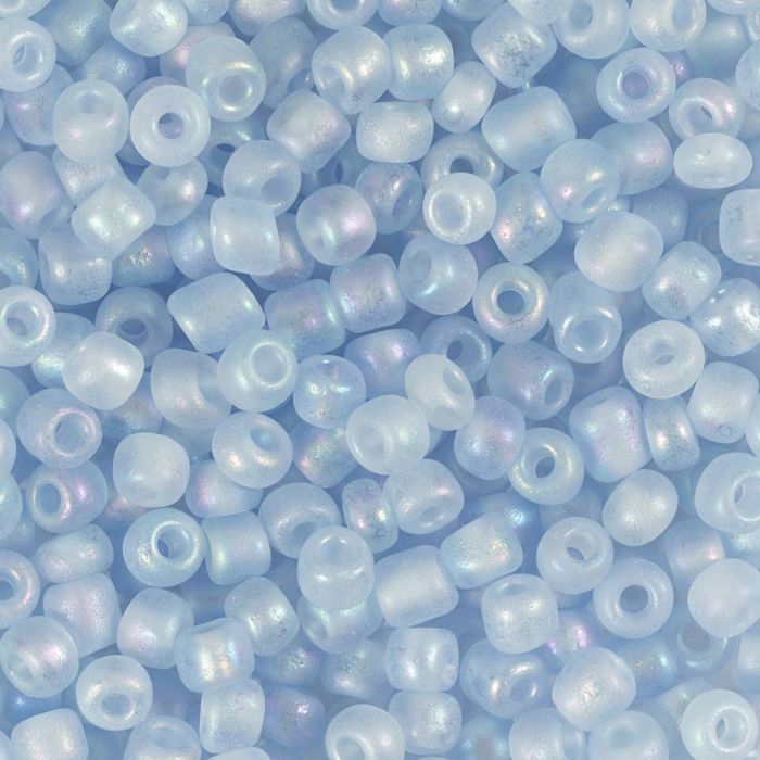 Rocaille-siemenhelmet, nro 6/0, halk. 4 mm, aukon koko 0,9-1,2 mm, light blue center, 25 g/ 1 pkt