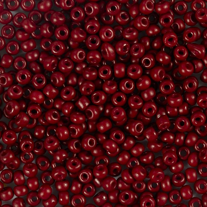 Rocaille-siemenhelmet, nro 8/0, halk. 3 mm, aukon koko 0,6-1,0 mm, matt frozen, punaruskea, 25 g/ 1 pkt