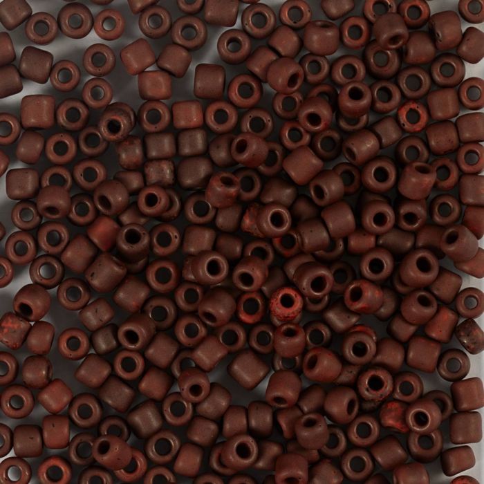 Rocaille-siemenhelmet, nro 8/0, halk. 3 mm, aukon koko 0,6-1,0 mm, matt frozen, mocca, 25 g/ 1 pkt