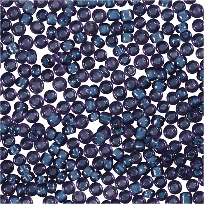 Rocaille-siemenhelmet, halk. 1,7 mm, koko 15/0, aukon koko 0,5-0,8 mm, violetti, 25 g/ 1 pkt