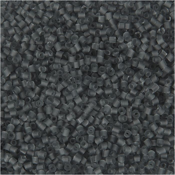 Rocaille-siemenhelmet Putki, halk. 1,7 mm, koko 15/0, aukon koko 0,5 mm, kuulto harmaa, 25 g/ 1 pkt