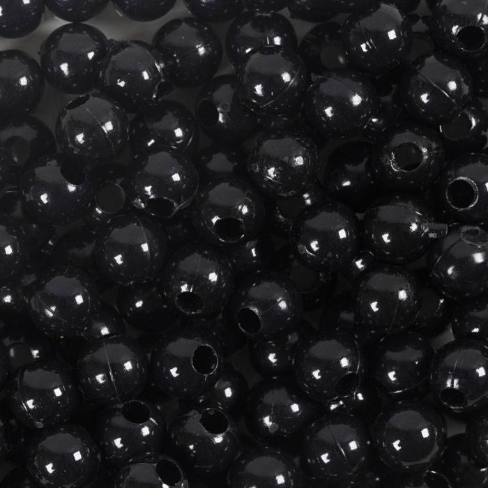 Muovihelmet, halk. 6 mm, aukon koko 1,5 mm, musta, 300 g/ 1 pkt