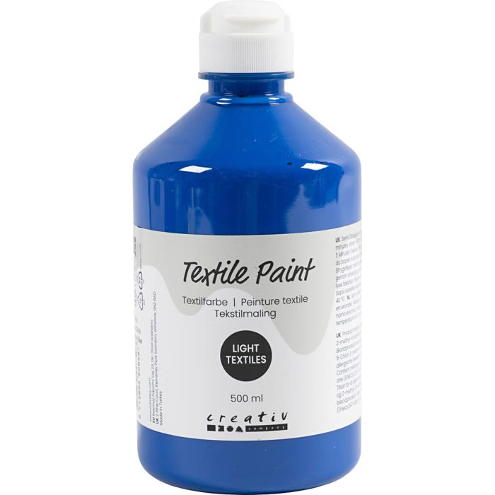 Tekstiilimaali, läpikuultavat, perussininen, 500 ml/ 1 pll