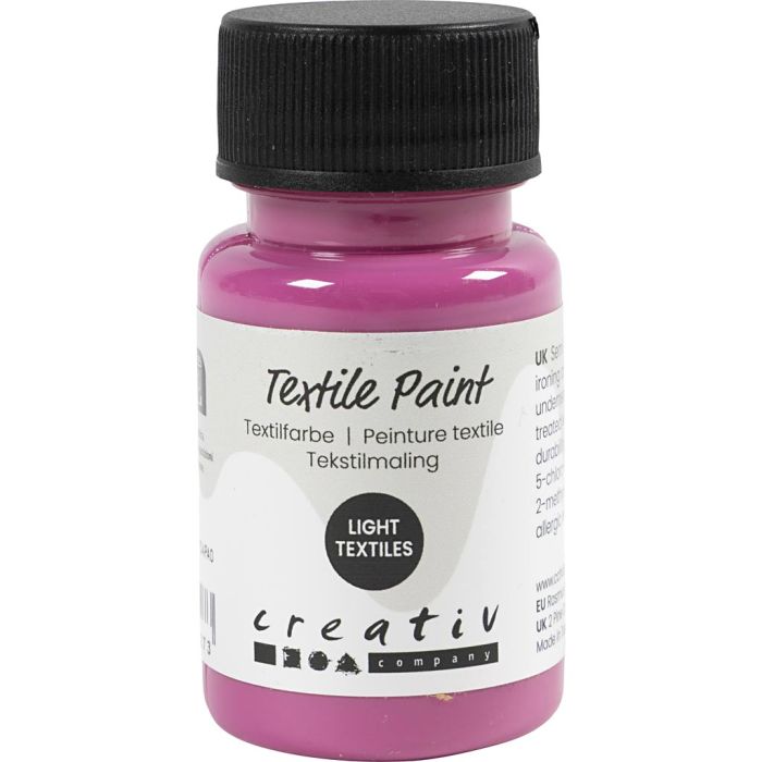Tekstiilimaali, läpikuultavat, pinkki, 50 ml/ 1 pll