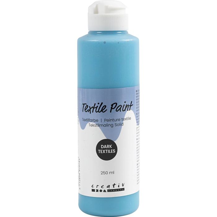 Tekstiilimaali, peittävä, turkoosinsin., 250 ml/ 1 pll
