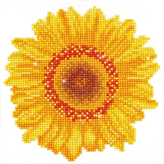 Diamond Dotz- timanttimaalaus, Auringonkukka, koko 20x20 cm, 1 pkk/ 1 pkt
