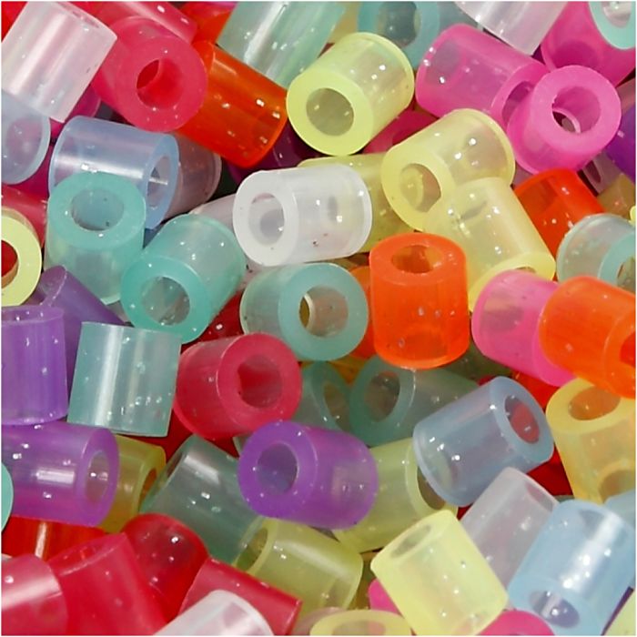 Nabbi- putkihelmet, koko 5x5 mm, aukon koko 2,5 mm, medium, glitter värit, 5000 kpl/ 1 prk
