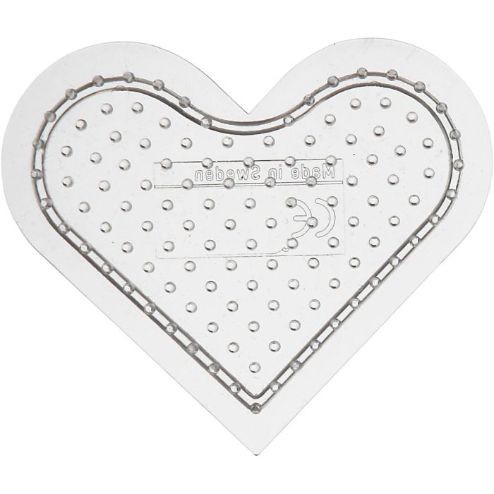 Putkihelmialustat, pieni sydän, koko 7 cm, medium, läpinäkyvä, 1 kpl