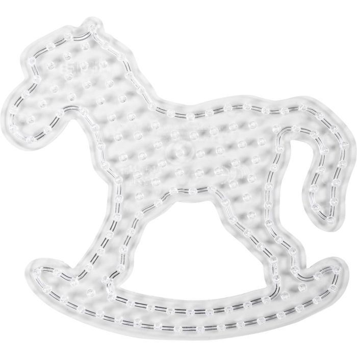 Putkihelmialusta, keinuhevonen, Kork. 16,5 cm, Lev: 18,5 cm, JUMBO, läpinäkyvä