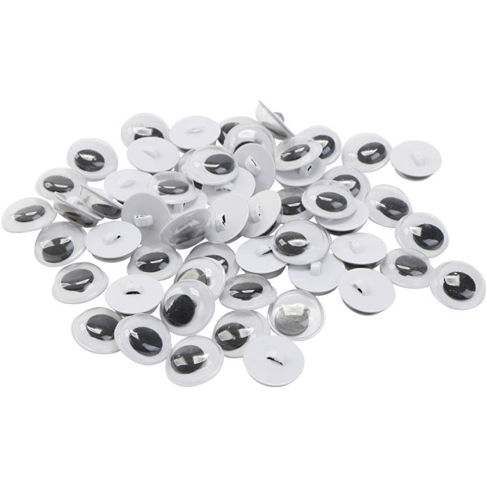 Liikkuvat Silmät, ommeltava, koko 10 mm, 50 pari, 100 kpl/ 1 pss