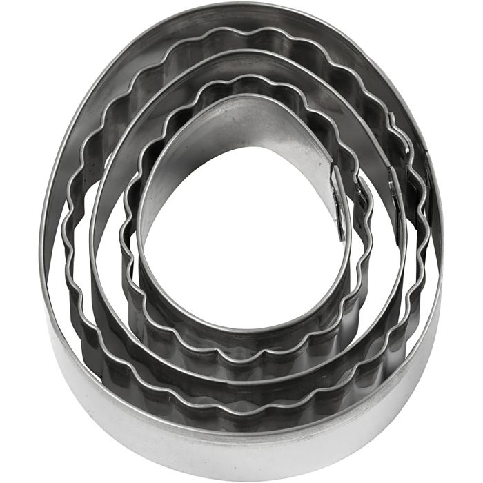 Metallimuotit, muna, koko 8 cm, 5 kpl/ 1 pkt