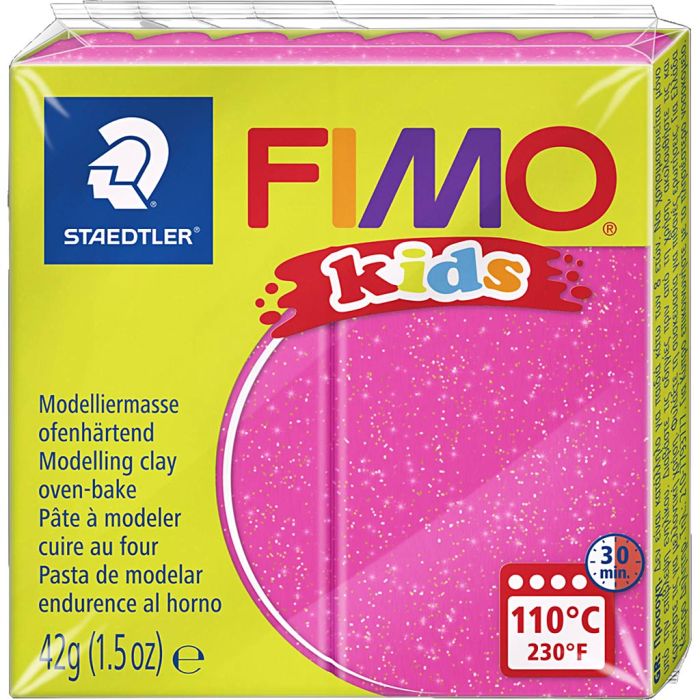 FIMO® Kids Clay , kimalle, pinkki, 42 g/ 1 pkt