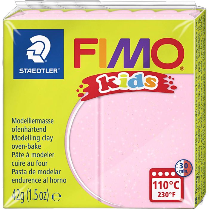 FIMO® Kids Clay , kimalle, helmiäispunainen, 42 g/ 1 pkt