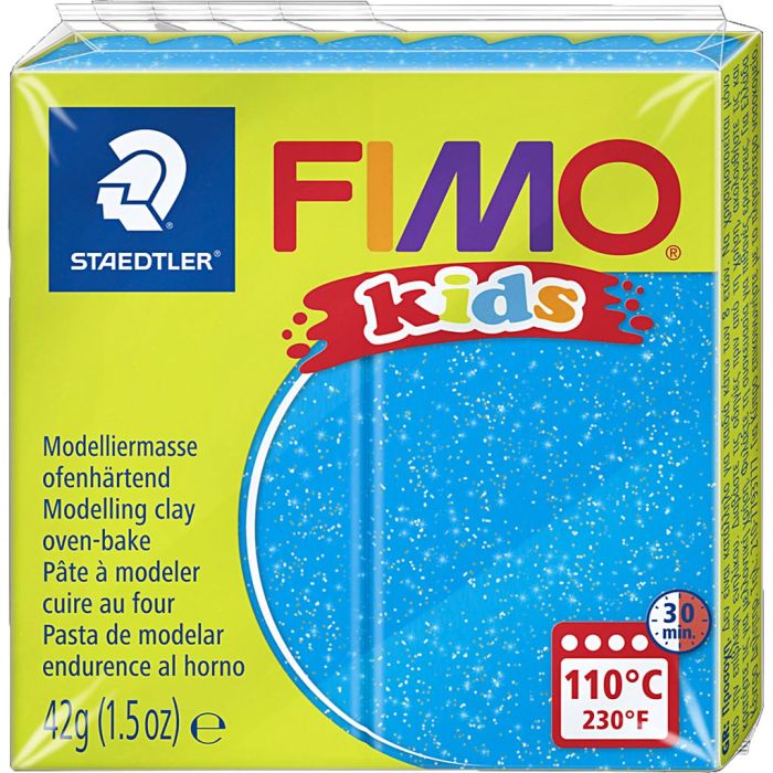 FIMO® Kids Clay , kimalle, sininen, 42 g/ 1 pkt
