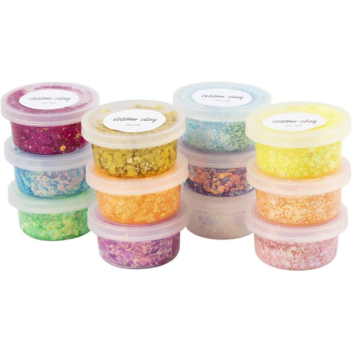 Glitter Clay -kimallemassa, värilajitelma, 72x20 g/ 1 pkt