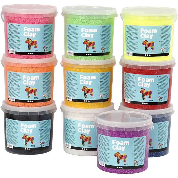 Foam Clay® Helmimassa, värilajitelma, 10x560 g/ 1 pkt