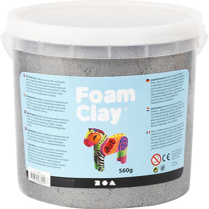 Foam Clay® Helmimassa, metallinen, hopea, 560 g/ 1 prk