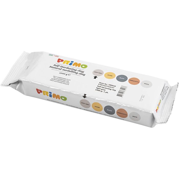 Itsekovettuva Savi, vaaleanharmaa, 12x1000 g/ 1 pkt