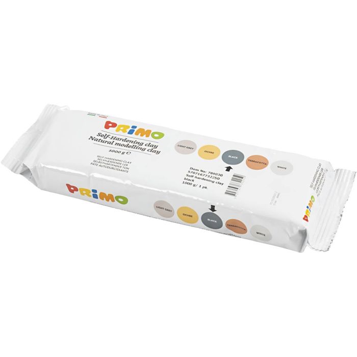 Itsekovettuva Savi, musta, 1000 g/ 1 pkt