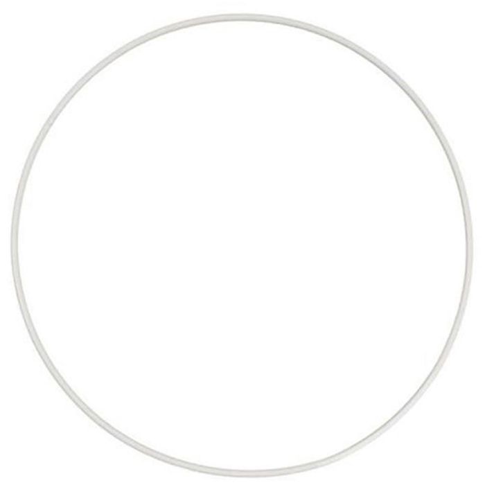 Metallirengas, halk. 18 cm, paksuus 3 mm, valkoinen, 1 kpl