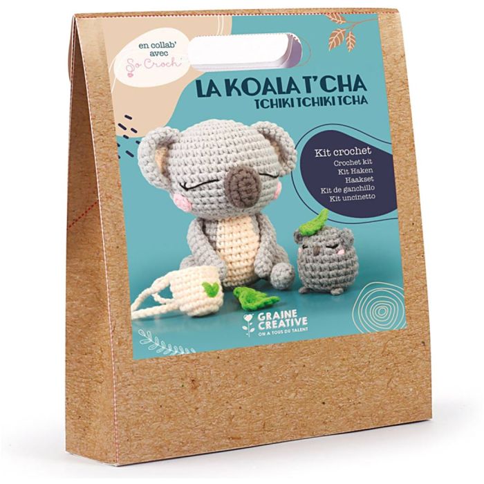 Amigurumi-virkkaussetti, Koala, koko 12.5 cm, 1 pkk/ 1 pkt