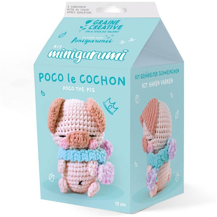 Amigurumi-virkkaussetti, Poco the Pig, 1 pkk/ 1 pkt