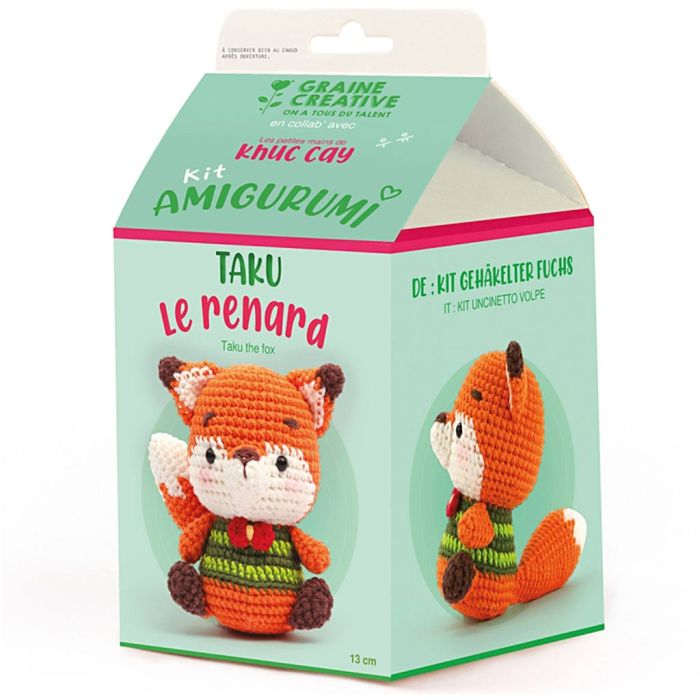 Amigurumi-virkkaussetti, Kettu, koko 13 cm, 1 pkk/ 1 pkt