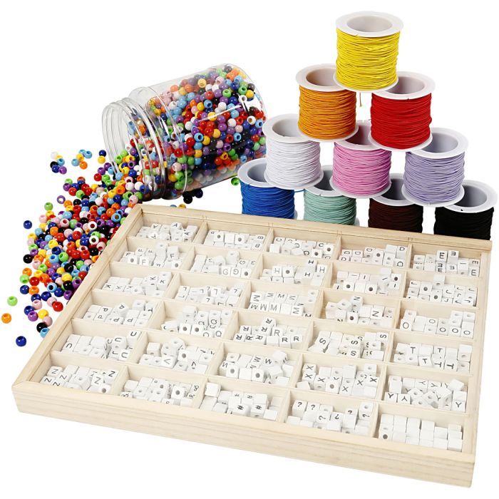 Ryhmäaskartelusetti Kirjainhelmirannekoru, 1 set