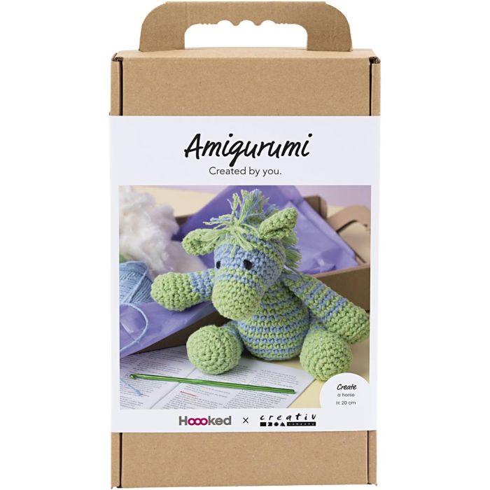 Askartelusetti Amigurumi , Seepra , vaaleansininen, vaaleanvihreä, 1 pkk/ 1 pkt