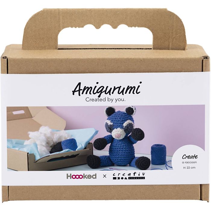 Askartelusetti Amigurumi , Pesukarhu, musta, sininen, 1 pkk/ 1 pkt