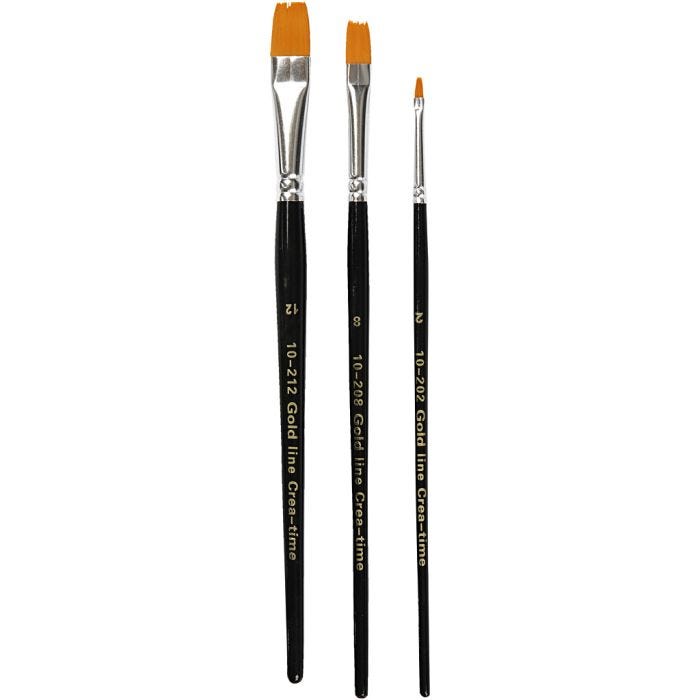 Gold Line -siveltimet, 2+8+12, Pit. 16,5-19 cm, Lev: 3-12 mm, litteä, 3kpl/ 1 pkt