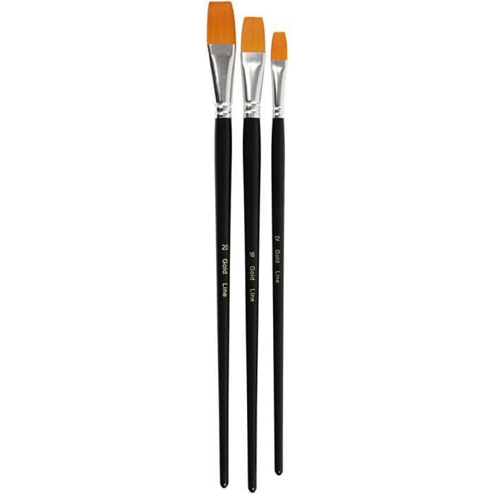Gold Line -siveltimet, 12+16+20, Pit. 30-33 cm, Lev: 12-20 mm, litteä, 3kpl/ 1 pkt