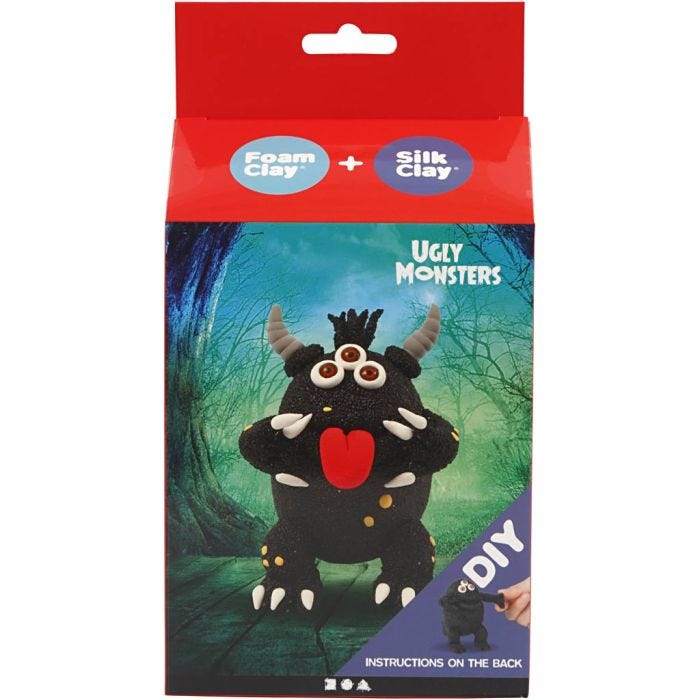 DIY-askartelupakkaus, hirviö, musta, 1 pkk/ 1 pkt