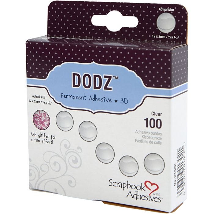 Liimatäplät Dodz 3L, halk. 12 mm, paksuus 2 mm, 100 kpl/ 1 pkt