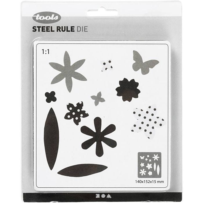Paksu kuvioterä, Kukat, koko 14x15,25 cm, paksuus 15 mm, 1 kpl