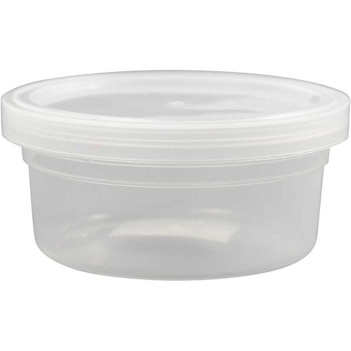 Kannelliset muovipurkit, Kork. 38 mm, halk. 84 mm, 125 ml, 20 kpl/ 1 pkt