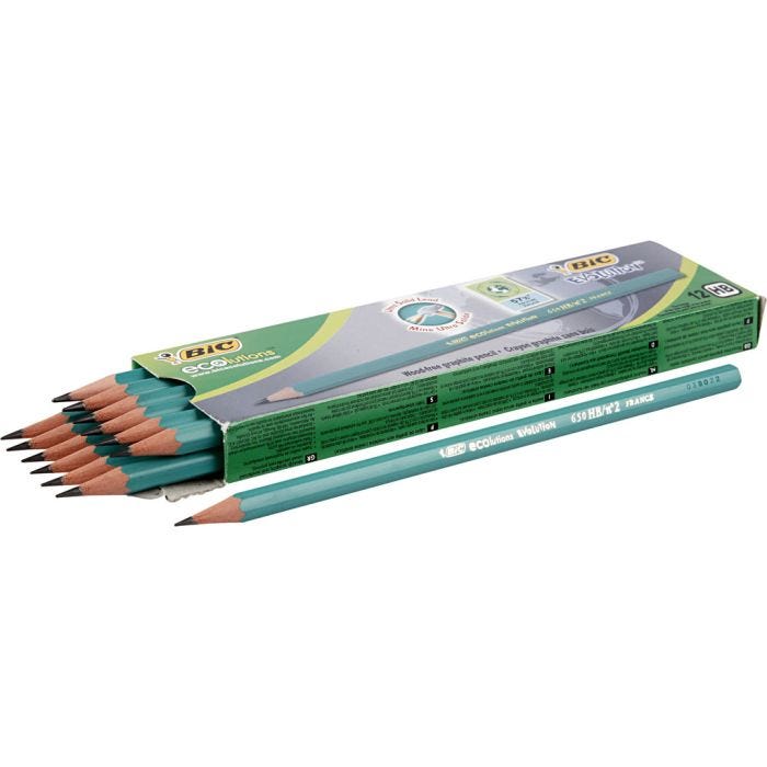 BIC Lyijykynät, Pit. 17,5 cm, HB, paksuus 7 mm, kärki 2 mm, 12 kpl/ 1 pkt