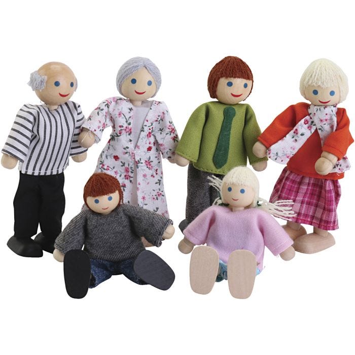 Educo Nukkekotiperhe, 6 kpl/ 1 set